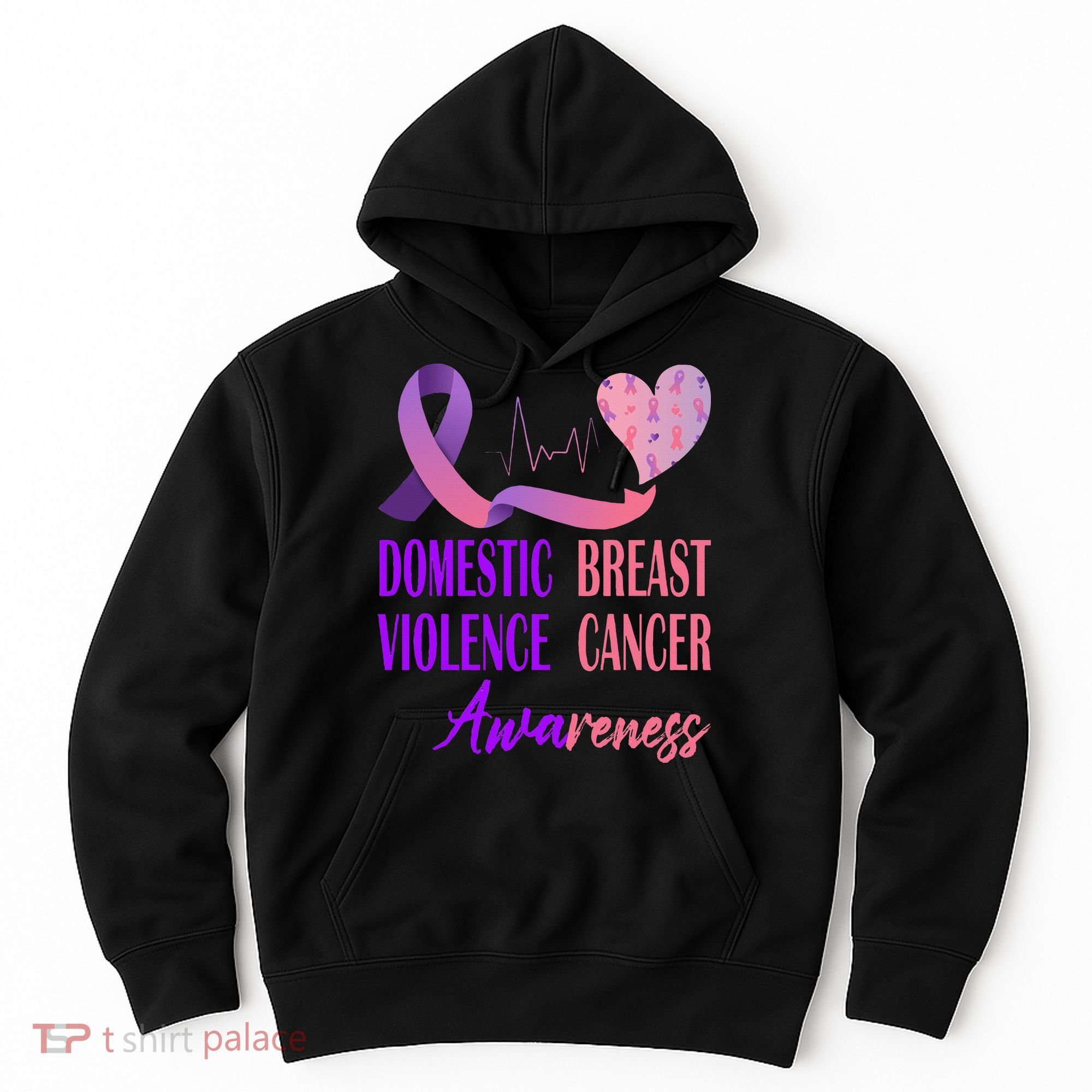 Domestic Violence And Breast Cancer Awareness Month Support Hoodie