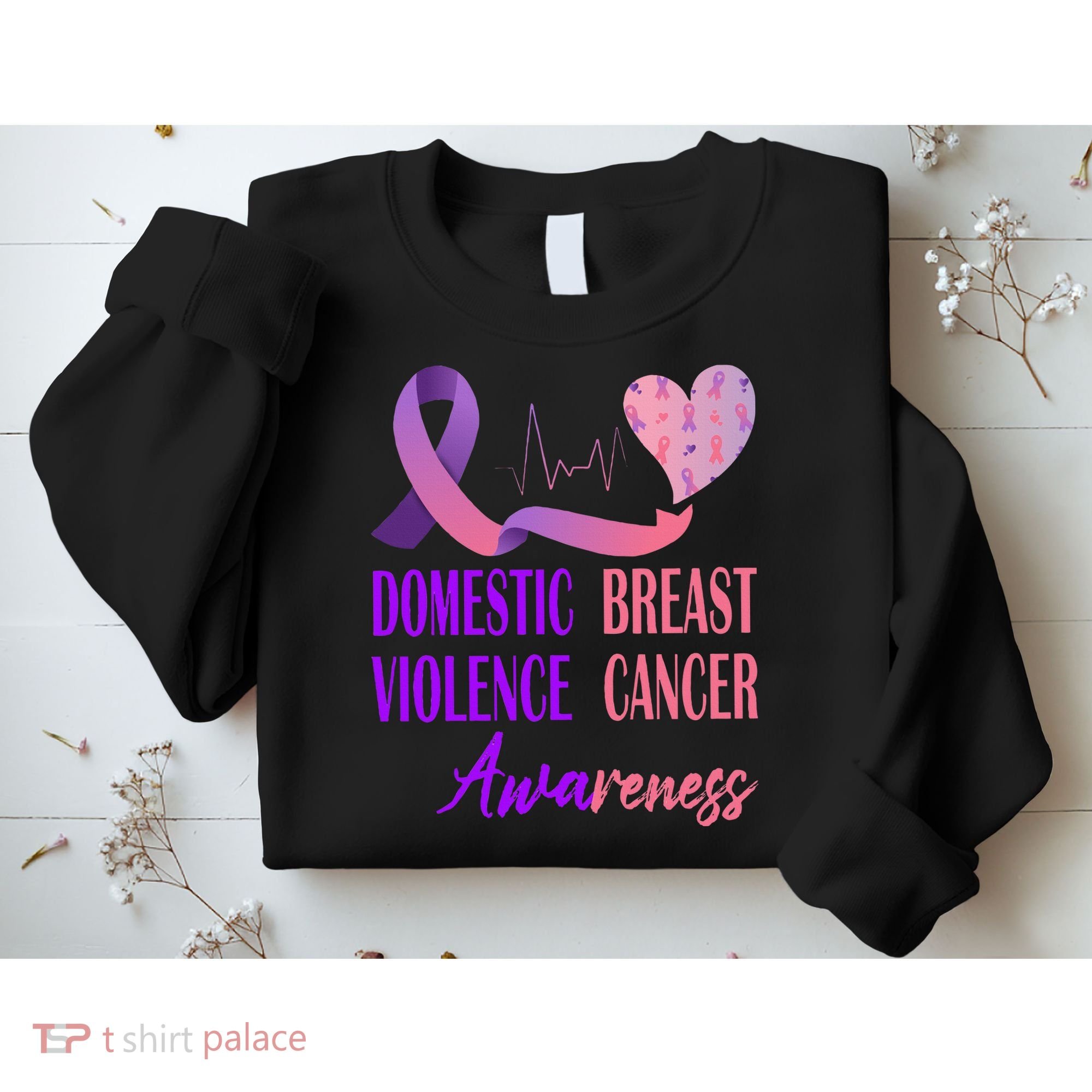 Domestic Violence And Breast Cancer Awareness Month Support Sweatshirt