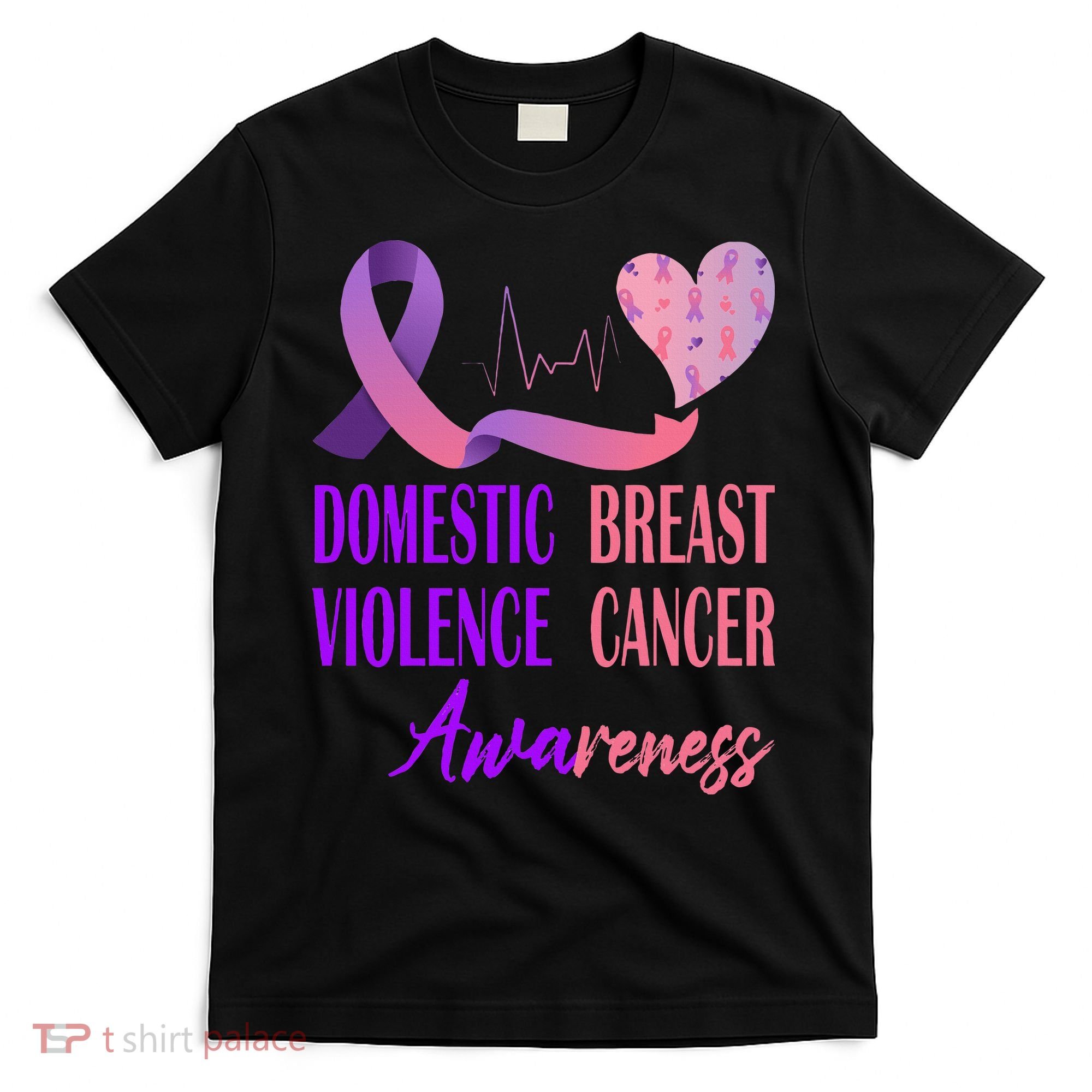 Domestic Violence And Breast Cancer Awareness Month Support T-Shirt