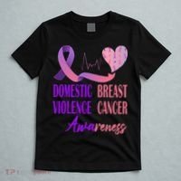 Domestic Violence And Breast Cancer Awareness Month Support T-Shirt thumb 5