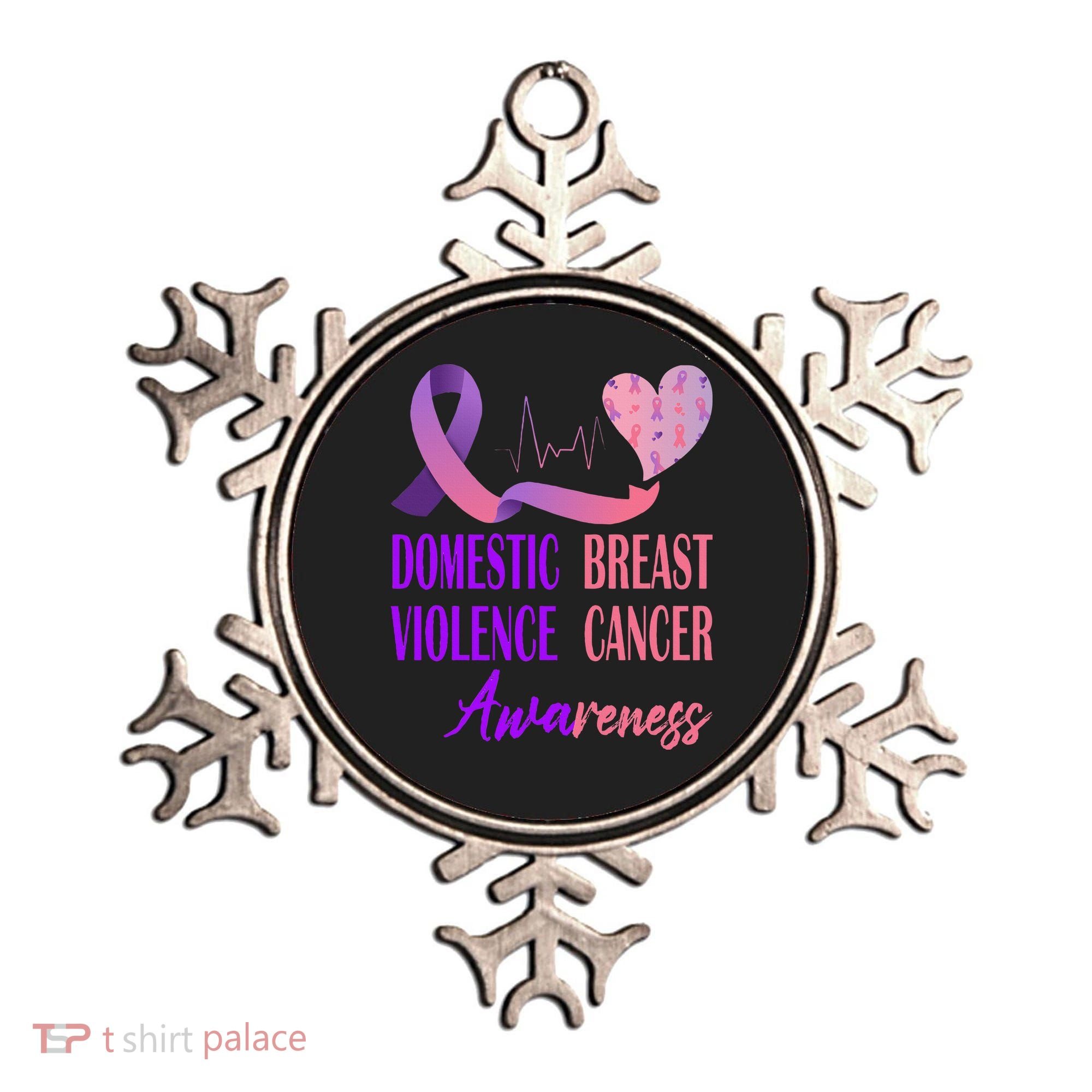 Domestic Violence And Breast Cancer Awareness Month Support Ornament