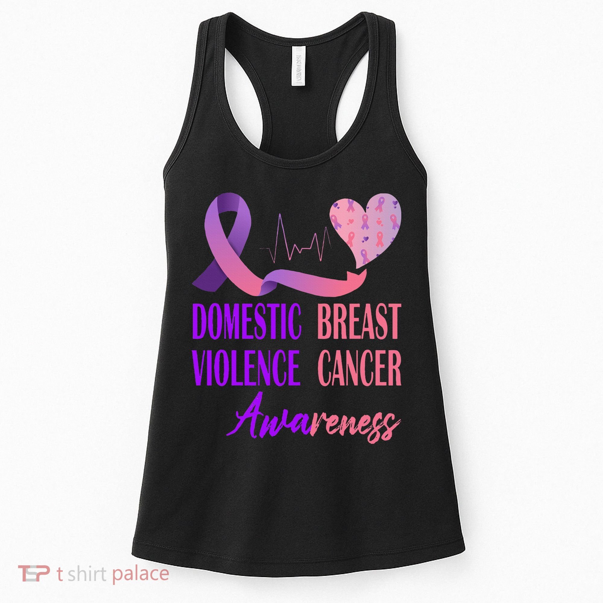 Domestic Violence And Breast Cancer Awareness Month Support Women's Tank Top