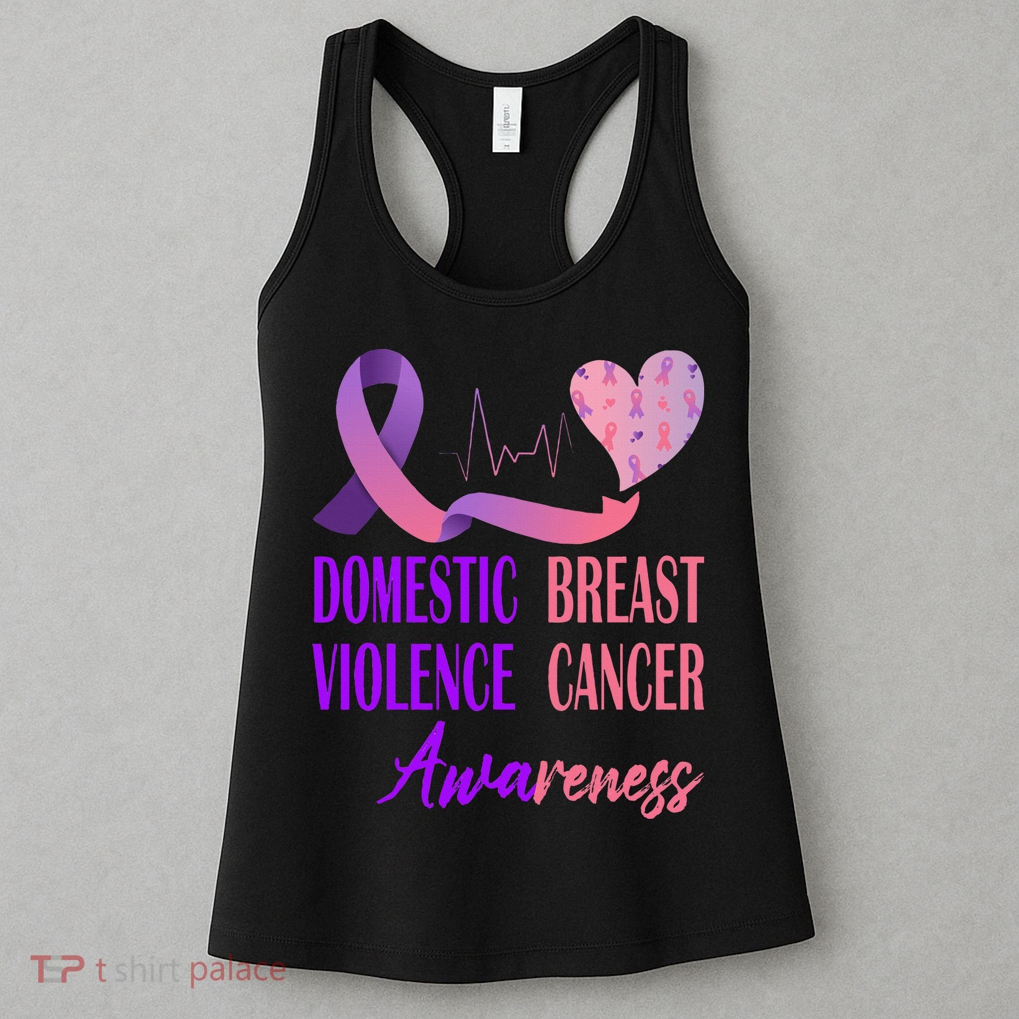 Domestic Violence And Breast Cancer Awareness Month Support Women's Tank Top