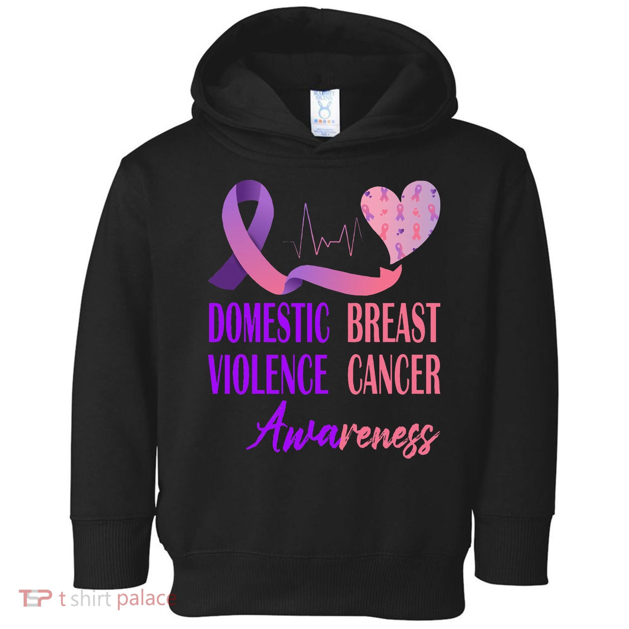 Domestic Violence And Breast Cancer Awareness Month Support Toddler Hoodie