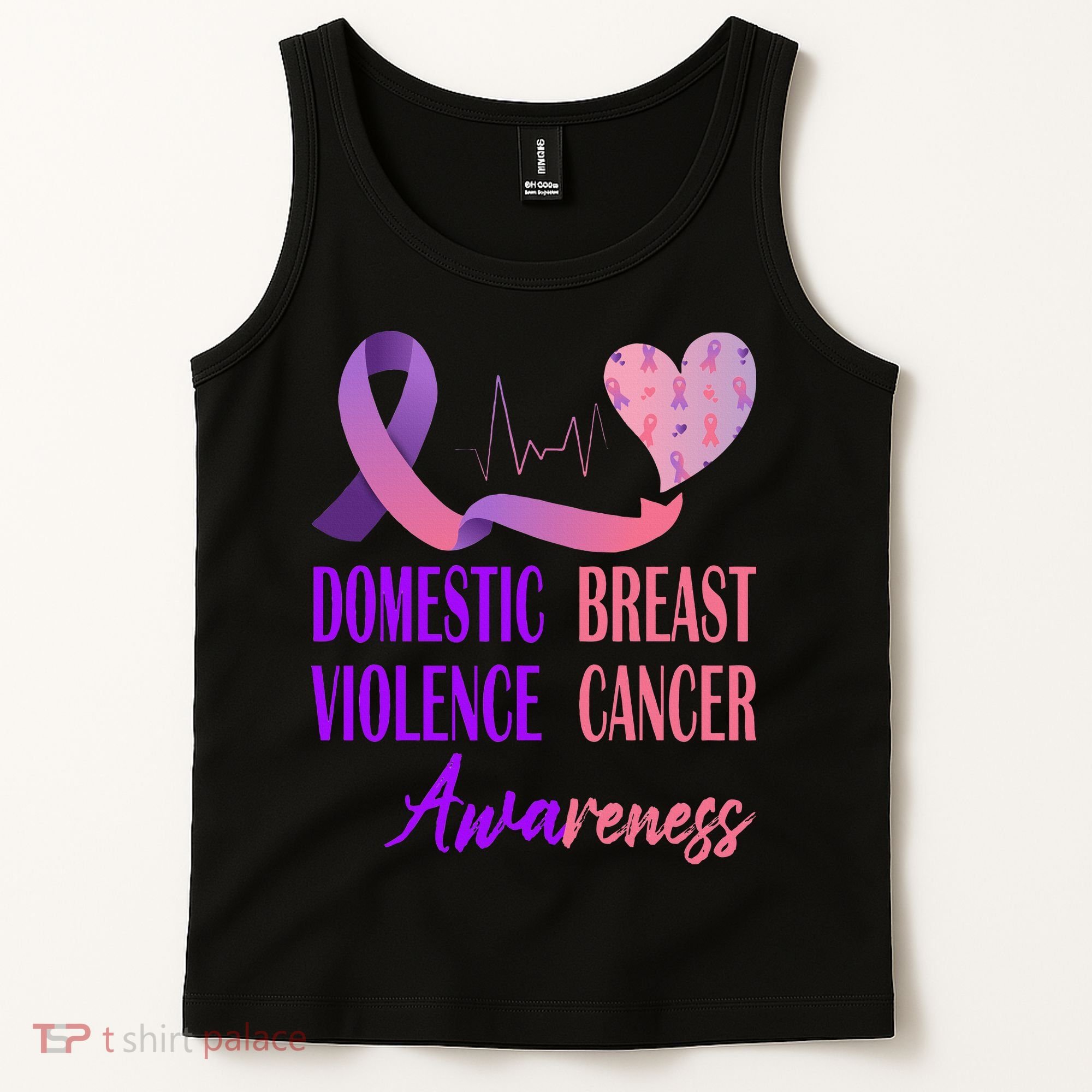 Domestic Violence And Breast Cancer Awareness Month Support Tank Top