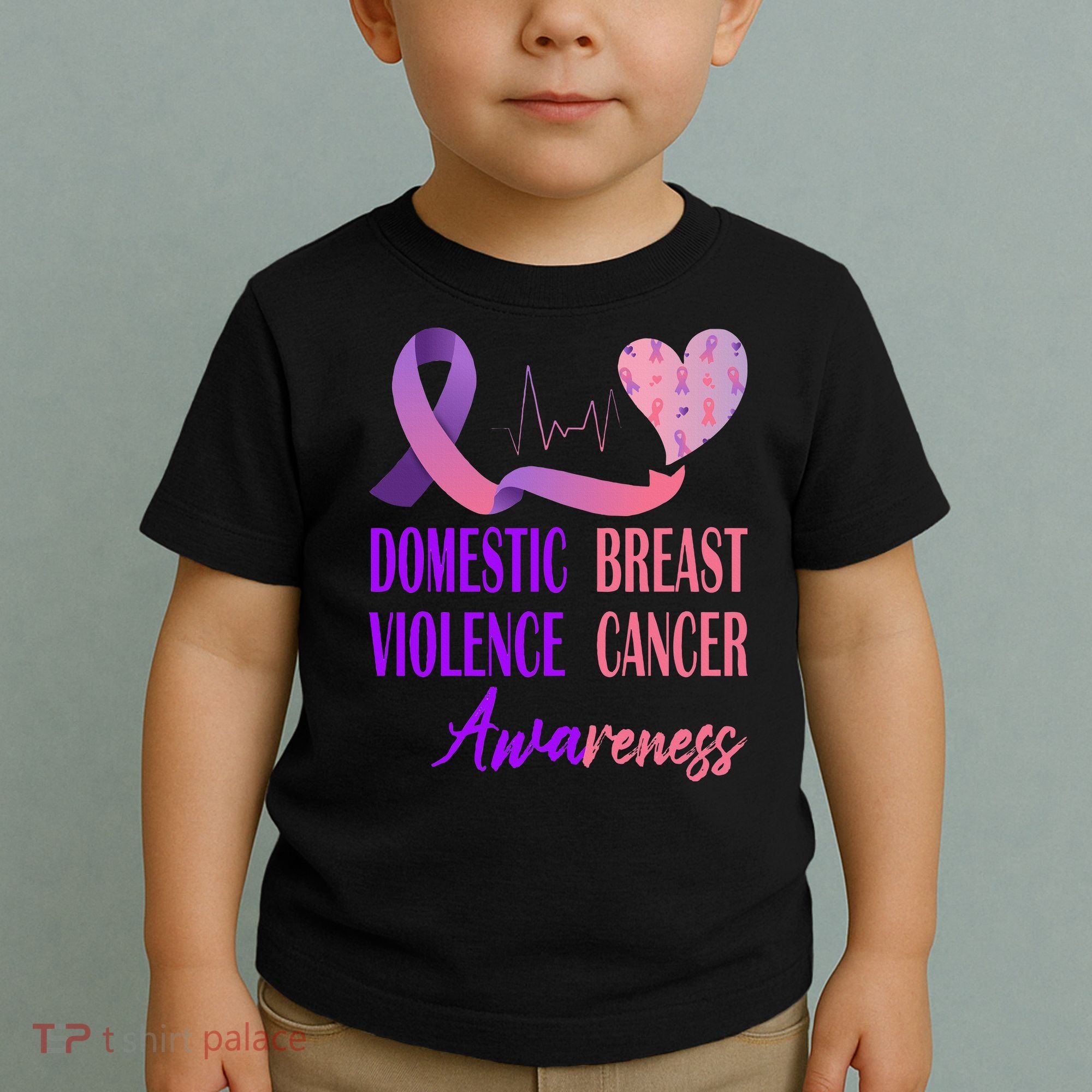 Domestic Violence And Breast Cancer Awareness Month Support Toddler T-Shirt