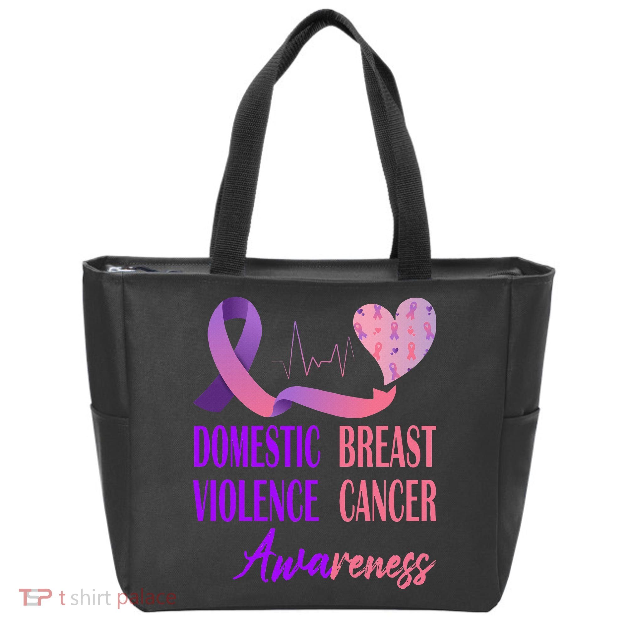 Domestic Violence And Breast Cancer Awareness Month Support Tote Bag