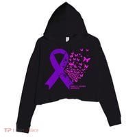 Domestic Violence Awareness End Domestic Violence Crop Fleece Hoodie thumb 0