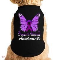 Domestic Violence Awareness Butterfly Purple Ribbon Support Doggie Tank thumb 0