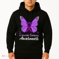 Domestic Violence Awareness Butterfly Purple Ribbon Support Hoodie thumb 2