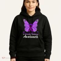 Domestic Violence Awareness Butterfly Purple Ribbon Support Hoodie thumb 5