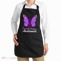 Domestic Violence Awareness Butterfly Purple Ribbon Support Apron thumb 2