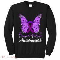 Domestic Violence Awareness Butterfly Purple Ribbon Support Sweatshirt thumb 0
