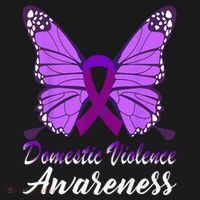 Domestic Violence Awareness Butterfly Purple Ribbon Support Women's Hoodie thumb 2