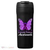 Domestic Violence Awareness Butterfly Purple Ribbon Support 24oz Duet Stainless Steel Tumbler thumb 0