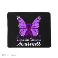 Domestic Violence Awareness Butterfly Purple Ribbon Support Mousepad thumb 0