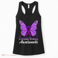 Domestic Violence Awareness Butterfly Purple Ribbon Support Women's Tank Top thumb 0
