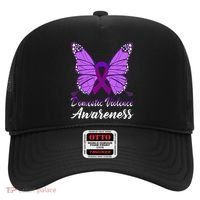 Domestic Violence Awareness Butterfly Purple Ribbon Support Hat thumb 0