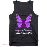 Domestic Violence Awareness Butterfly Purple Ribbon Support Tank Top thumb 0