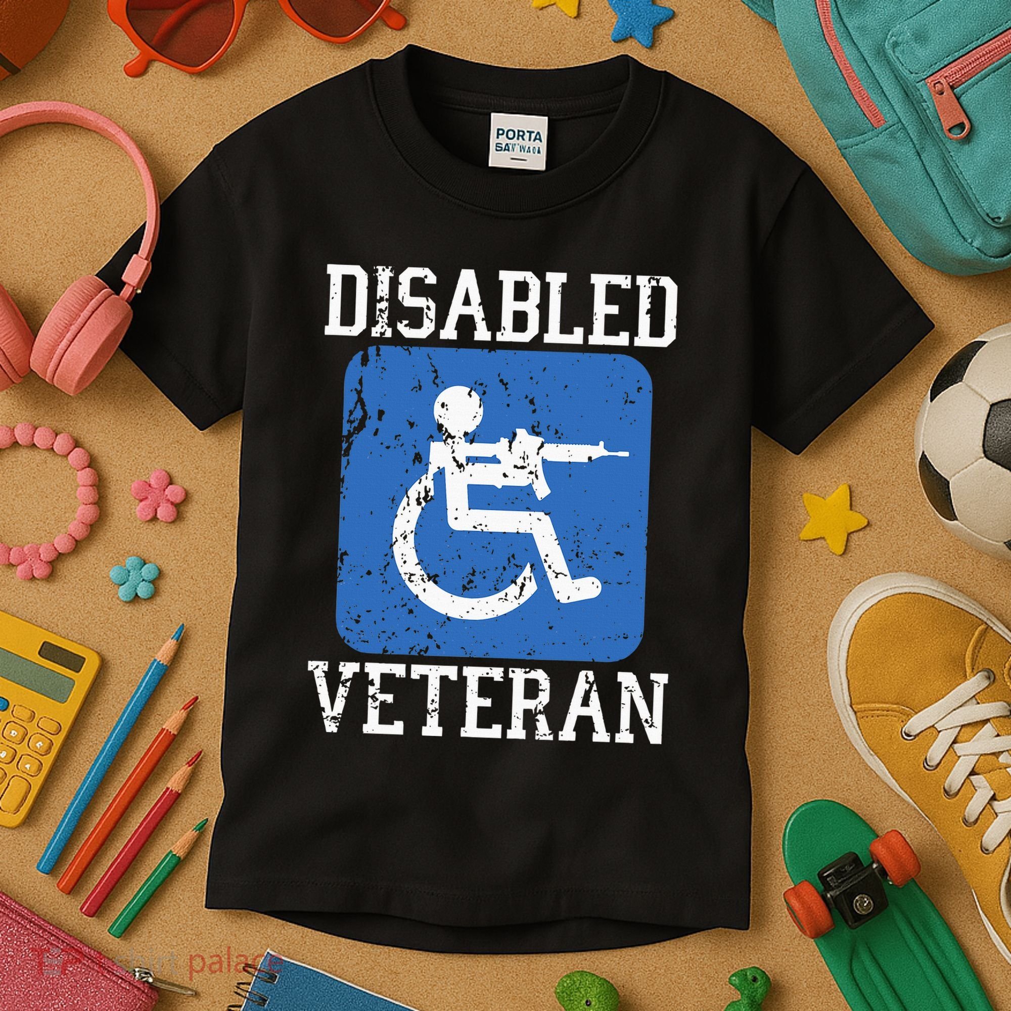 Disabled Veteran Armed Forces Military Soldier Army Usa Kids T-Shirt
