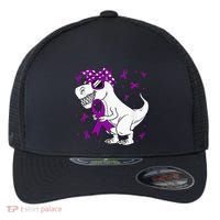 Domestic Violence Awareness Purple Ribbon Flexfit Unipanel Trucker Cap thumb 0