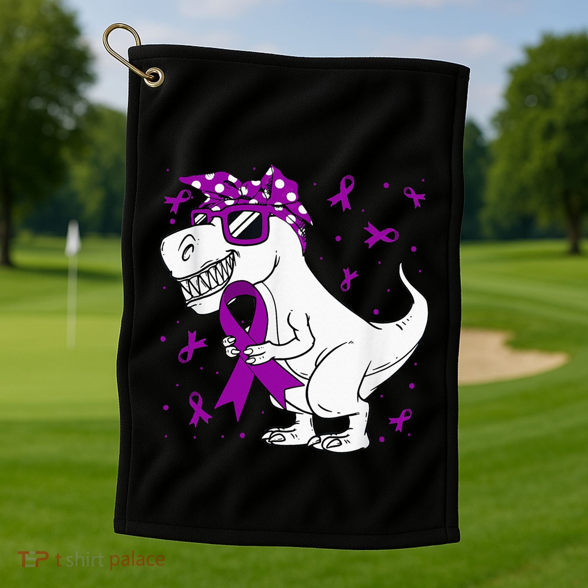 Domestic Violence Awareness Purple Ribbon Golf Towel