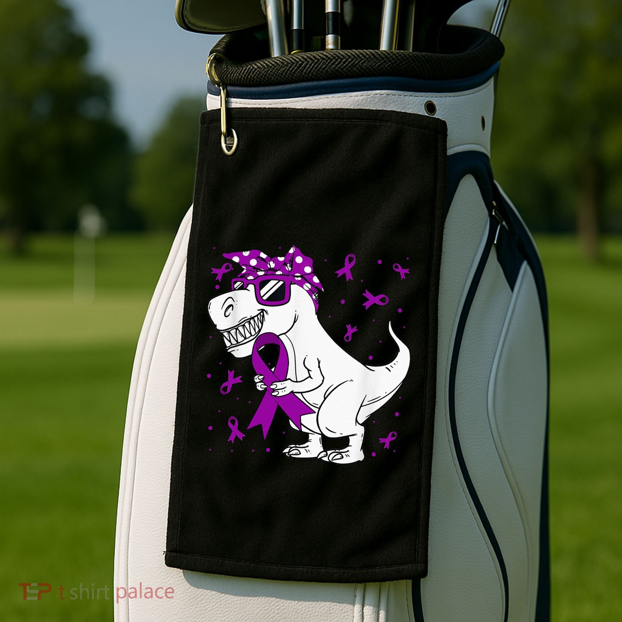 Domestic Violence Awareness Purple Ribbon Golf Towel