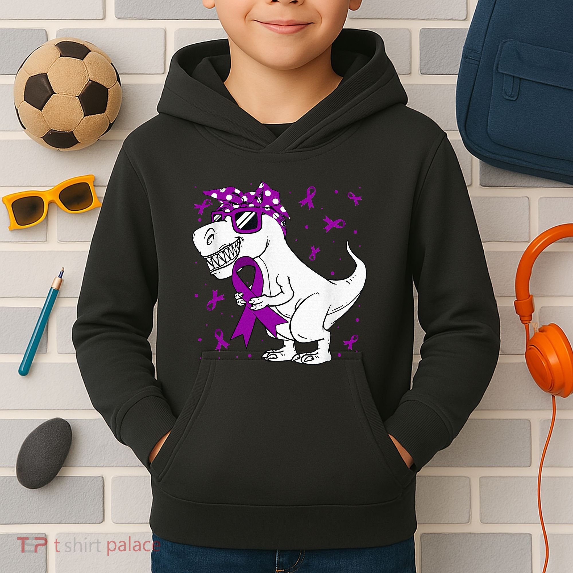 Domestic Violence Awareness Purple Ribbon Kids Hoodie