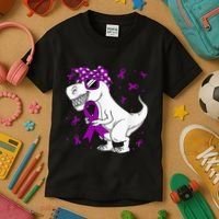 Domestic Violence Awareness Purple Ribbon Kids T-Shirt thumb 3