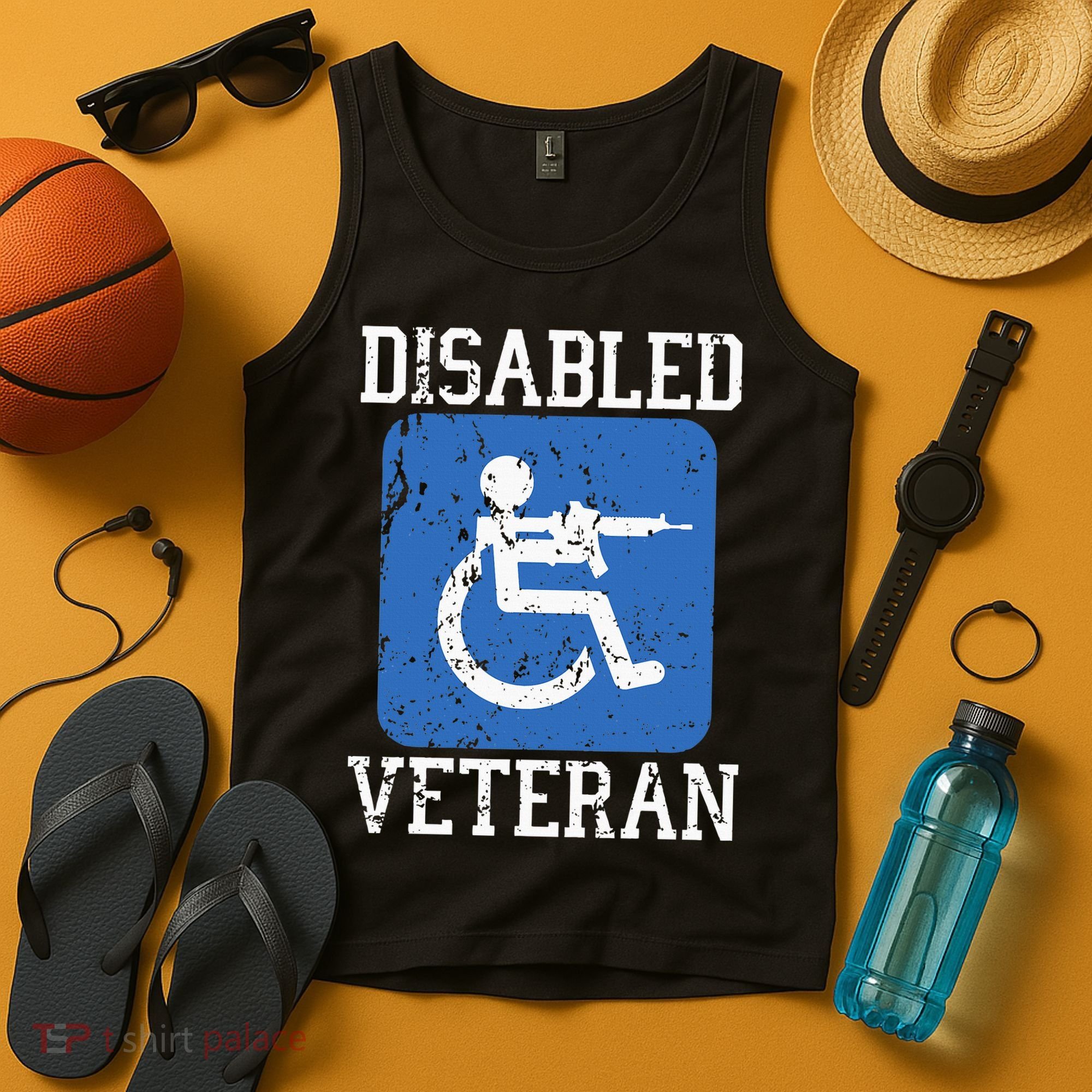 Disabled Veteran Armed Forces Military Soldier Army Usa Tank Top