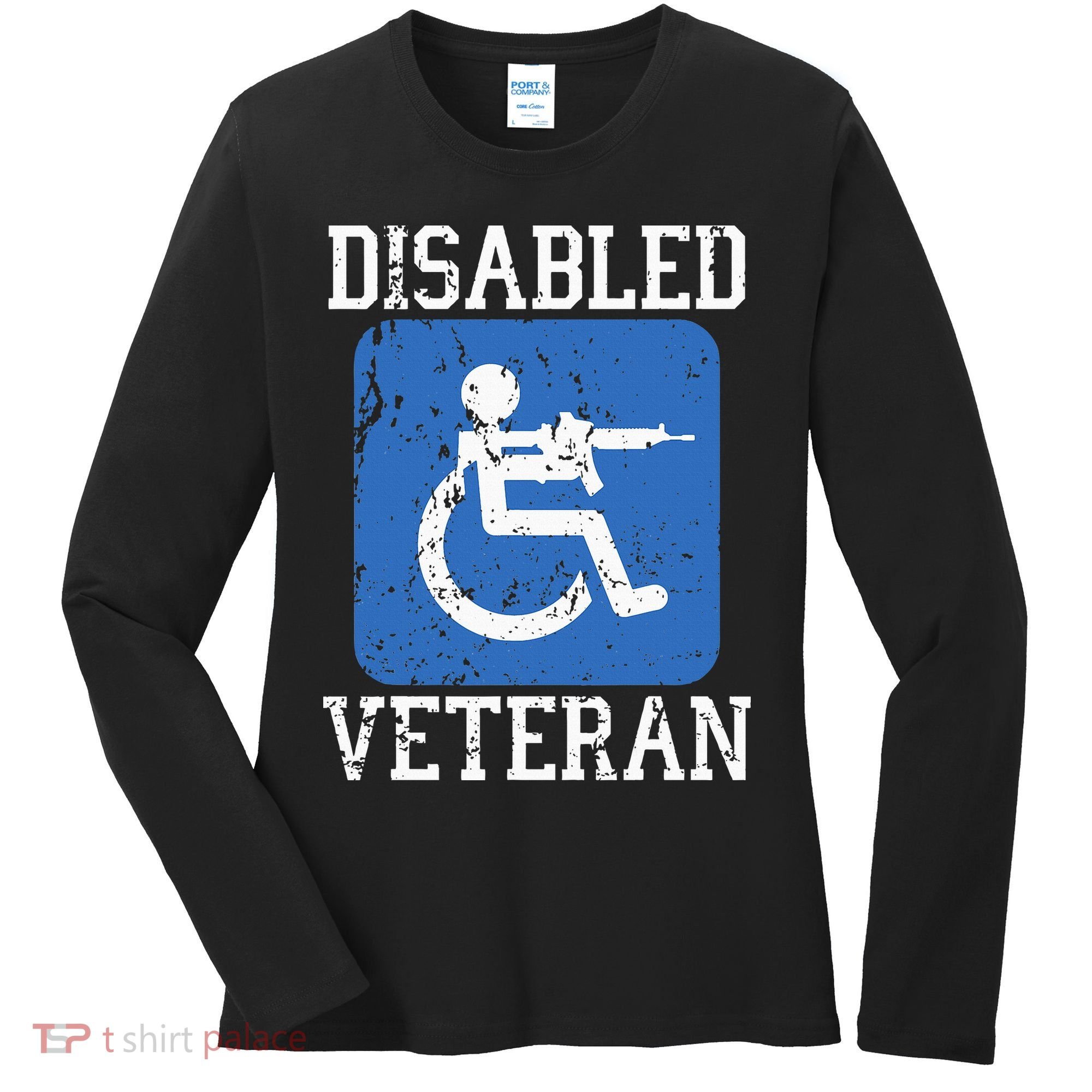 Disabled Veteran Armed Forces Military Soldier Army Usa Women's Long Sleeve Shirt