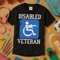 Disabled Veteran Armed Forces Military Soldier Army Usa Kids T-Shirt thumb 3