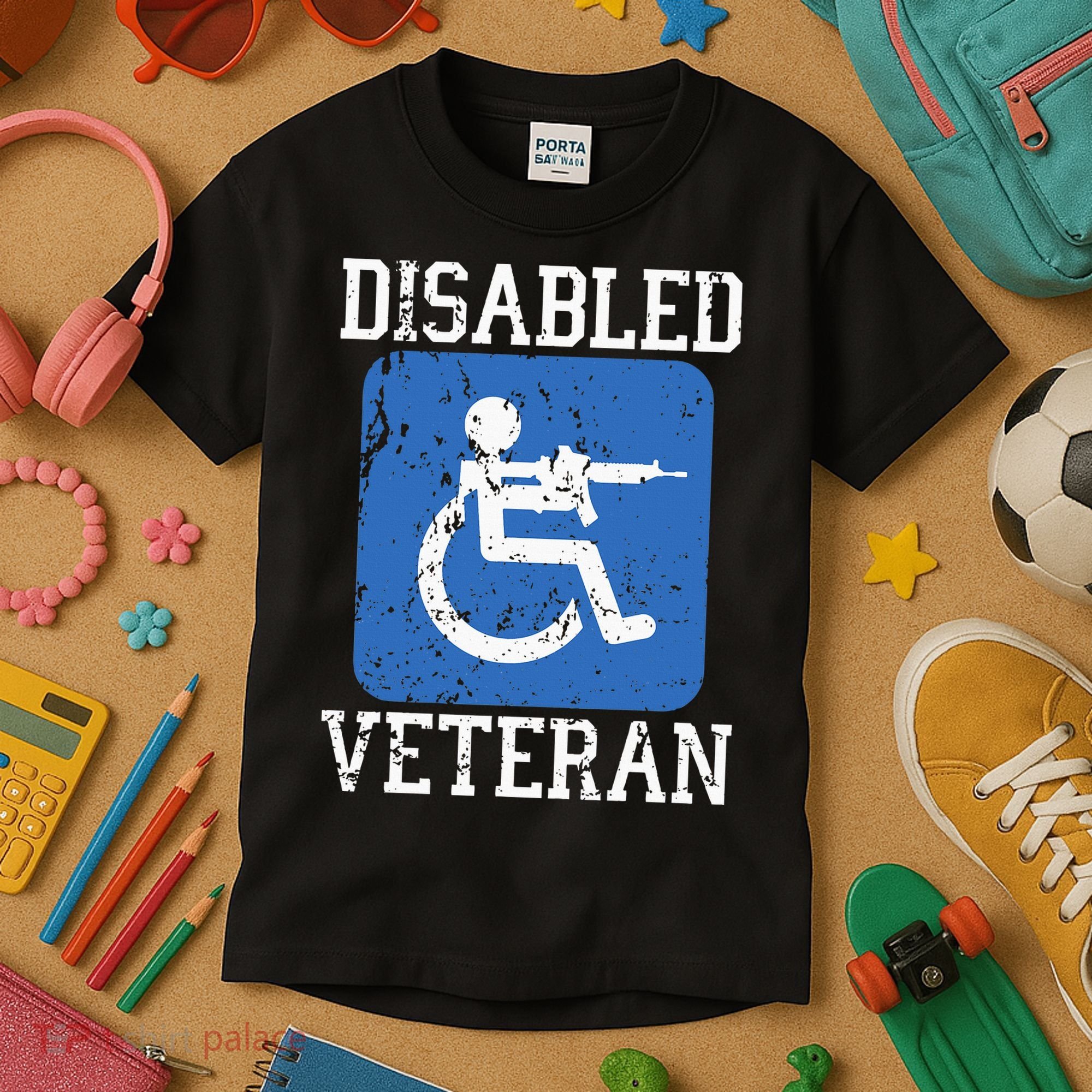 Disabled Veteran Armed Forces Military Soldier Army Usa Kids T-Shirt