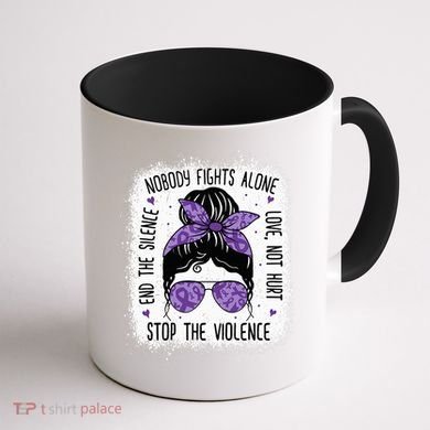 Domestic Violence Awareness Stop End Domestic Violence Coffee Mug back
