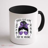Domestic Violence Awareness Stop End Domestic Violence Coffee Mug thumb 1