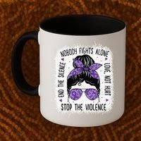 Domestic Violence Awareness Stop End Domestic Violence Coffee Mug thumb 2