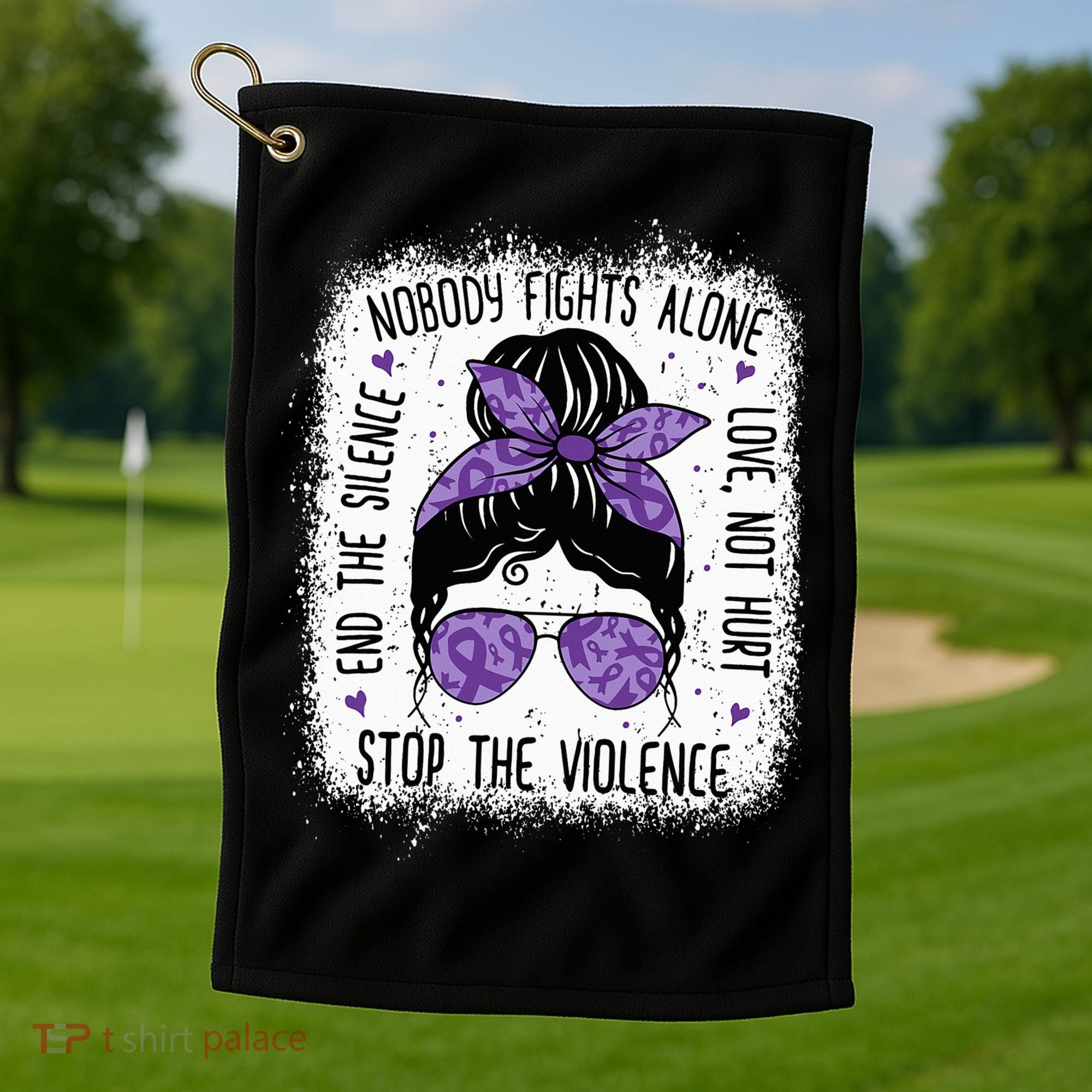 Domestic Violence Awareness Stop End Domestic Violence Golf Towel