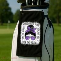 Domestic Violence Awareness Stop End Domestic Violence Golf Towel thumb 2