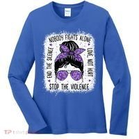 Domestic Violence Awareness Stop End Domestic Violence Women's Long Sleeve Shirt thumb 0