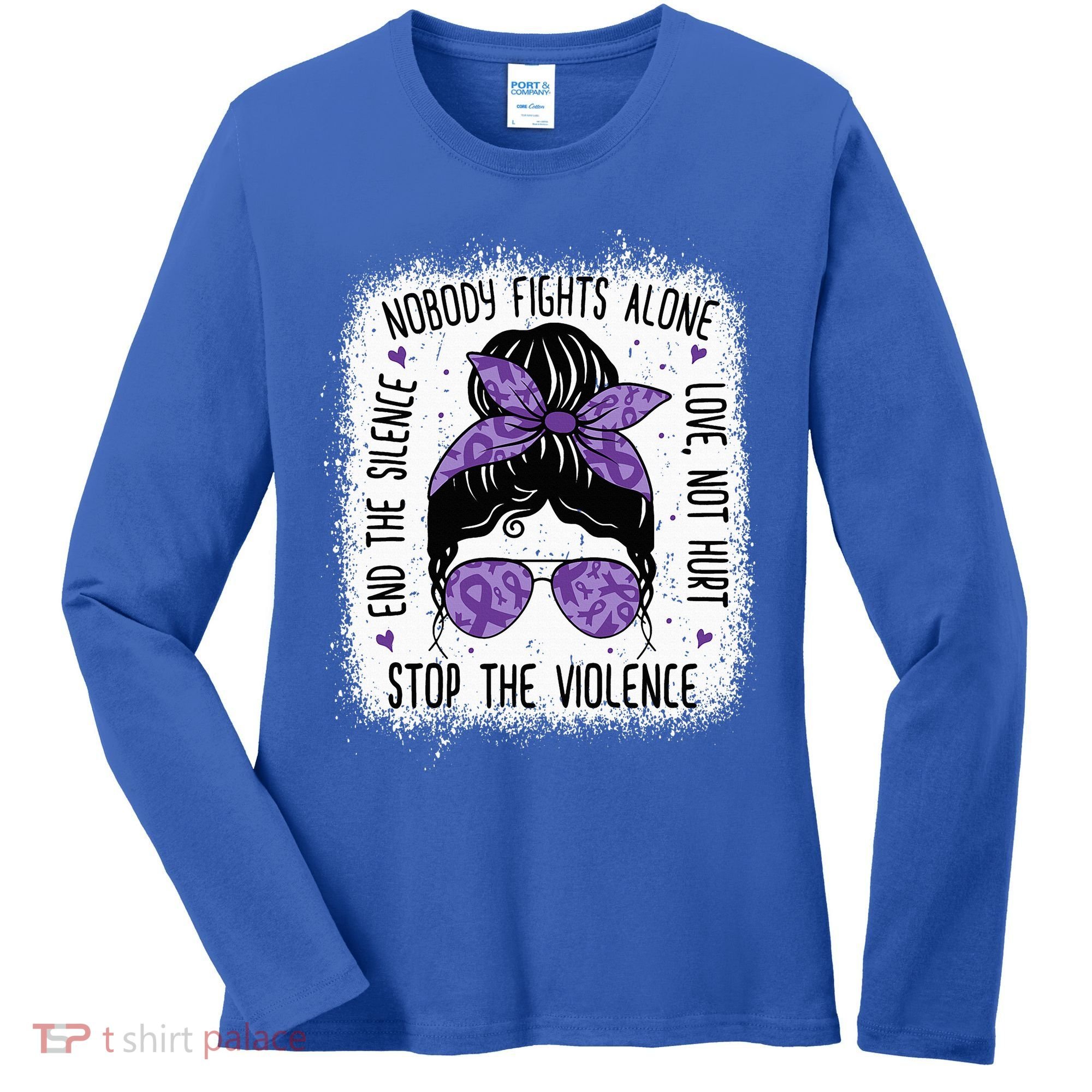 Domestic Violence Awareness Stop End Domestic Violence Women's Long Sleeve Shirt