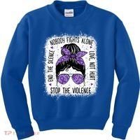 Domestic Violence Awareness Stop End Domestic Violence Kids Sweatshirt thumb 0
