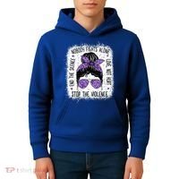 Domestic Violence Awareness Stop End Domestic Violence Kids Hoodie thumb 4