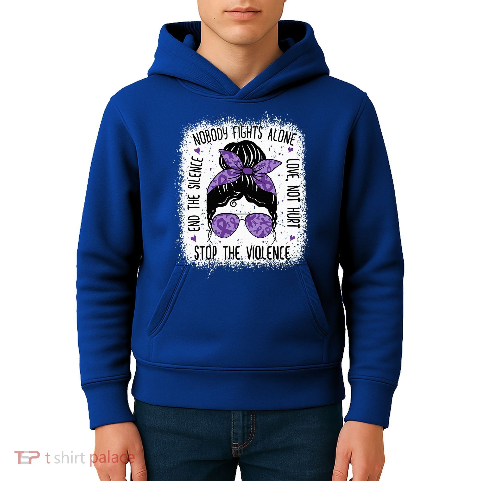 Domestic Violence Awareness Stop End Domestic Violence Kids Hoodie