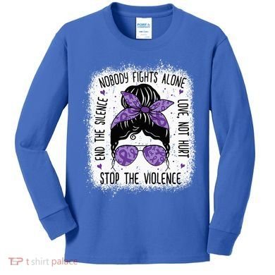 Domestic Violence Awareness Stop End Domestic Violence Kids Long Sleeve Shirt