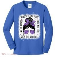Domestic Violence Awareness Stop End Domestic Violence Kids Long Sleeve Shirt thumb 0