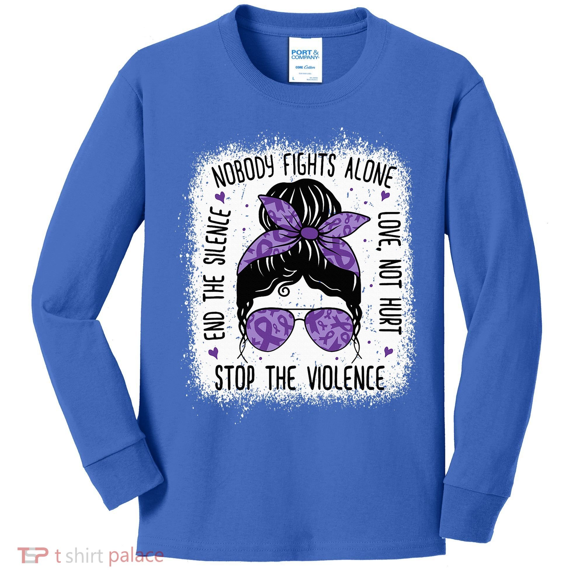 Domestic Violence Awareness Stop End Domestic Violence Kids Long Sleeve Shirt
