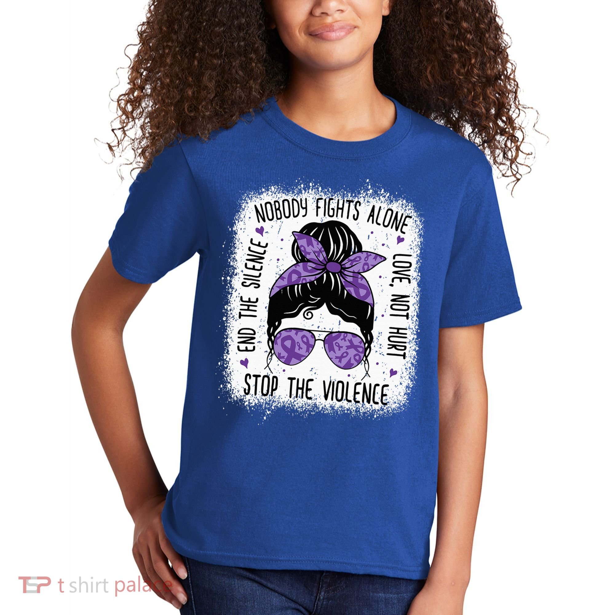 Domestic Violence Awareness Stop End Domestic Violence Kids T-Shirt
