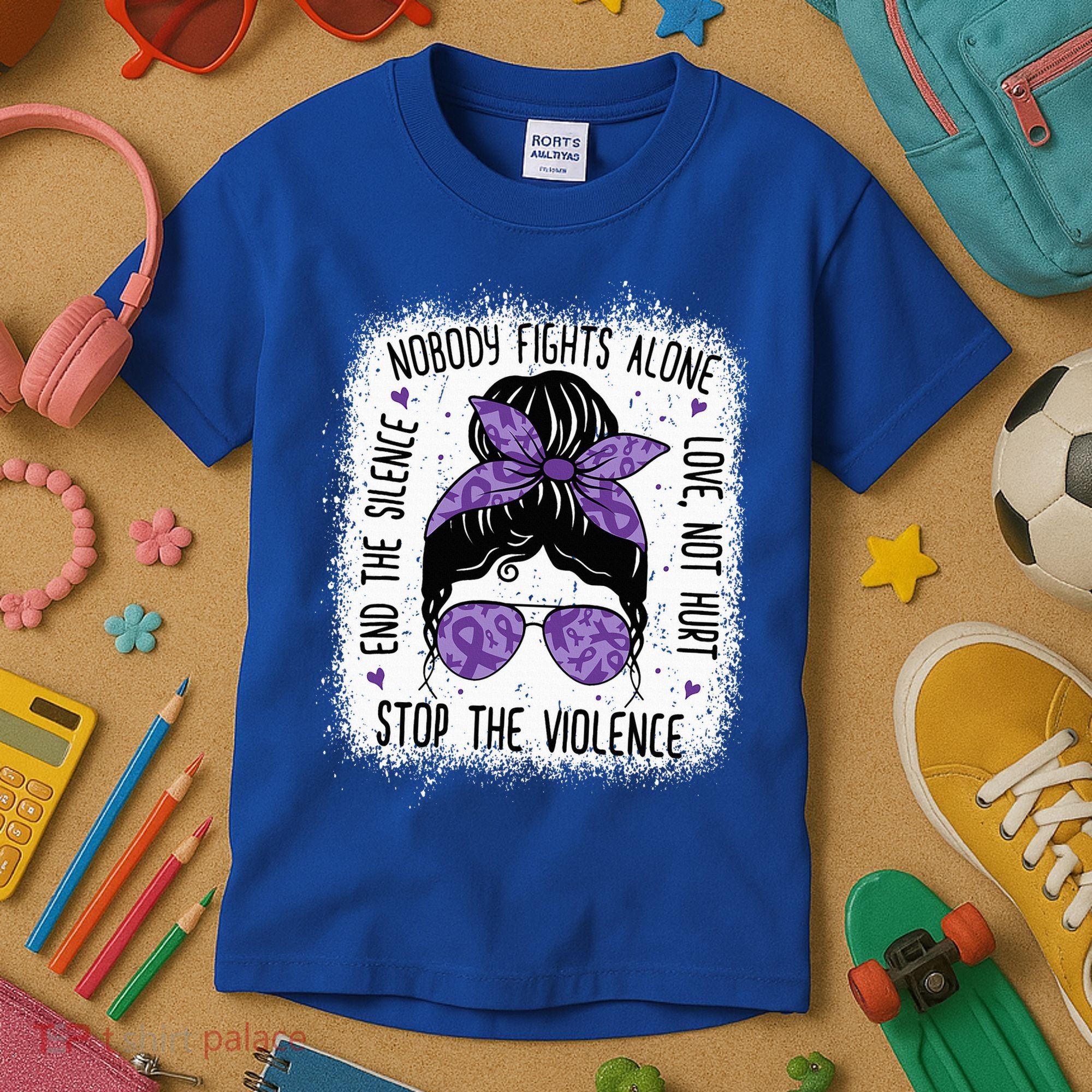 Domestic Violence Awareness Stop End Domestic Violence Kids T-Shirt