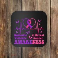 Domestic Violence & Breast Cancer Awareness Month Warrior Coaster thumb 0
