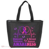 Domestic Violence & Breast Cancer Awareness Month Warrior Tote Bag thumb 0